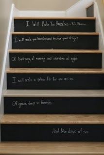 escalier contre marche peinture ardoise